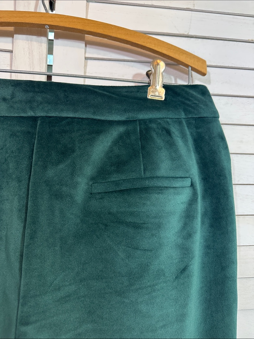 Maison d’ Amelie Emerald Green Sailor Style Flare Velvet Pants Size 10 LIKE NEW - Picture 11 of 12
